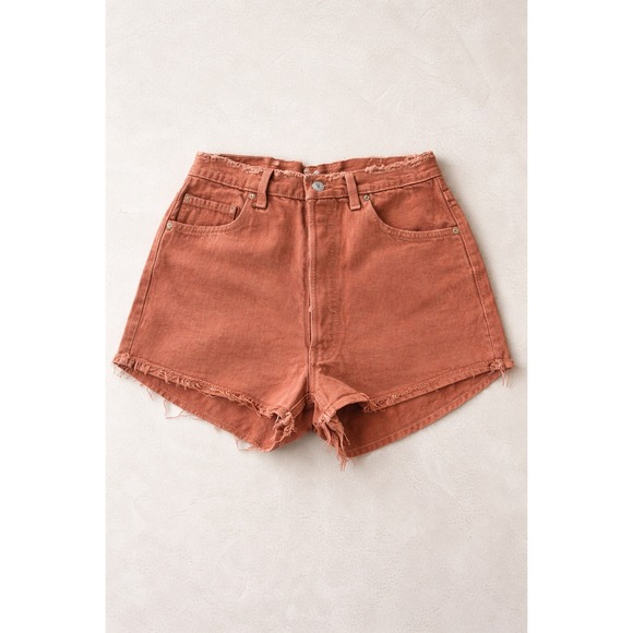 Vintage Levi's Made USA Rust Clay High Rise Cutoff Shorts W34